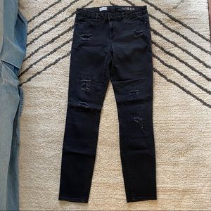 Gap Always Skinny High Rise Distressed Black 28 Long